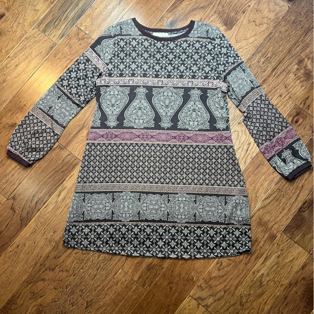 Living Doll Black and Gray Long Sleeve Dress
